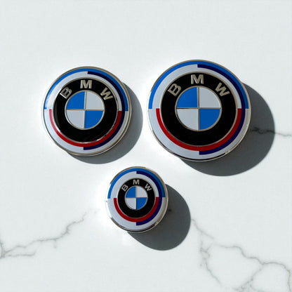 3Pcs BMW Emblem / Badge For Steering Wheel, Hood, Trunk-0